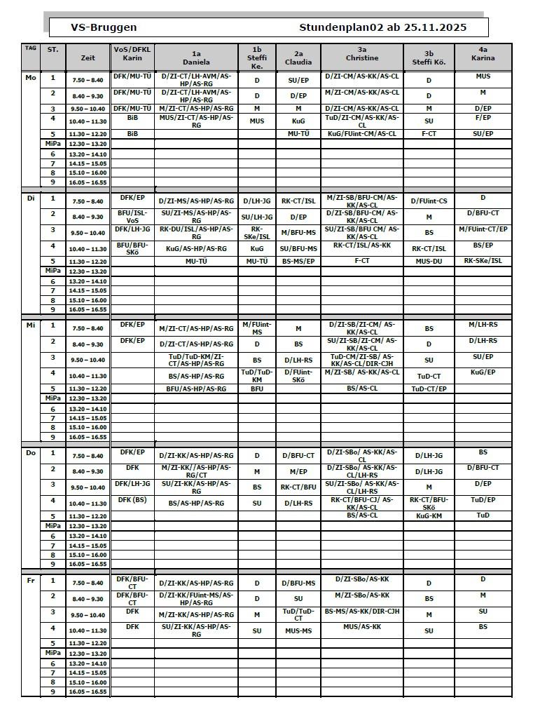 Stundenplan 25/26
